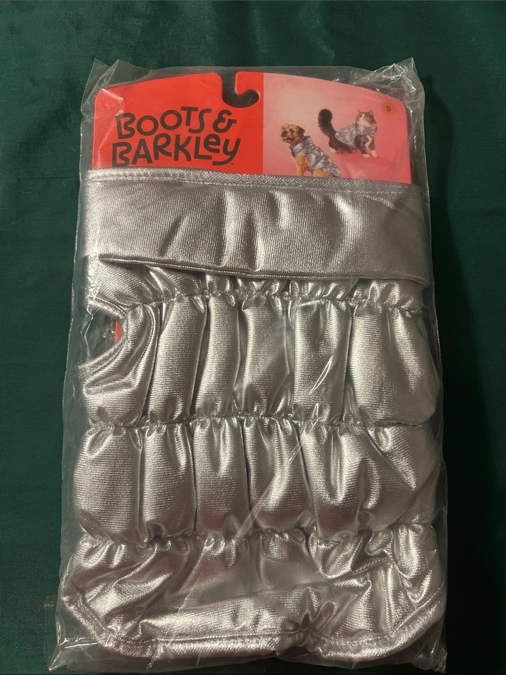 Boots & Barkley dog or cat coat silver small